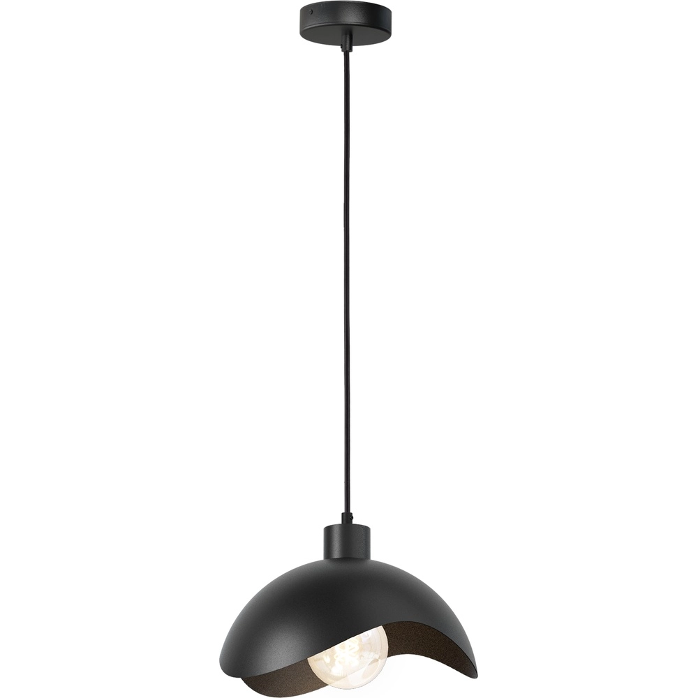 Lampe pendante de conception Volta Ø30cm - ondulé - noir