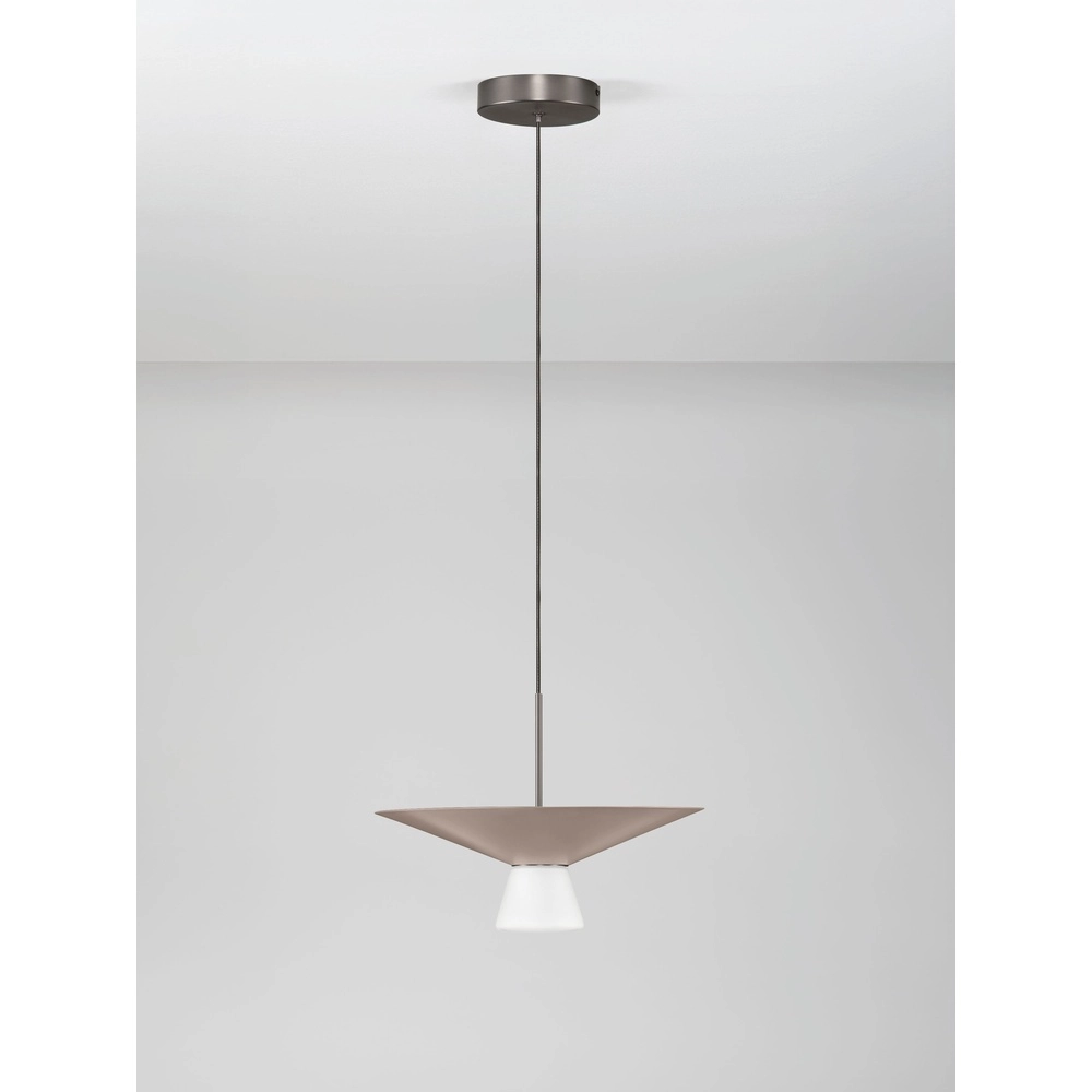 Lampe pendante de conception Baris blanc avec gris et brun Ø 38 cm Lyora 5212017495297
