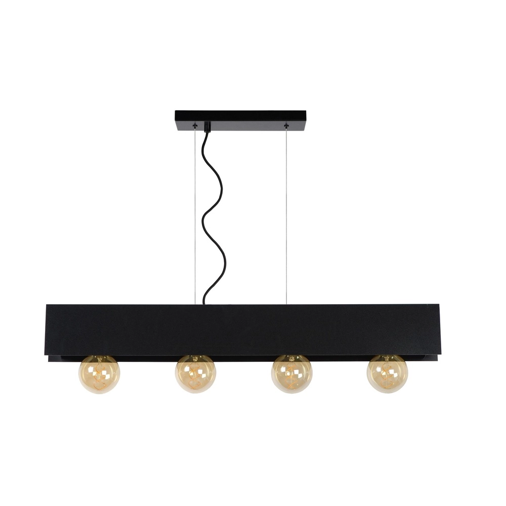 Lampe pendante de conception Surtus Noir à 4 lumières