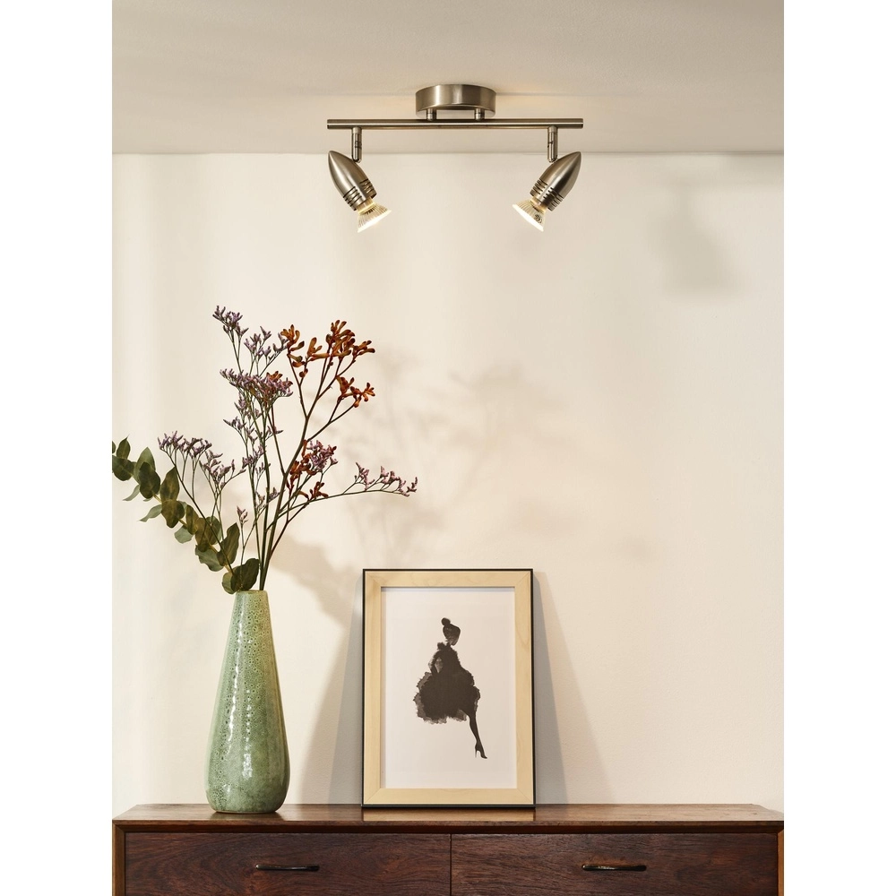 Projecteur de plafond Caro-Led Chrome mat à deux lumières Lucide 5411212133397