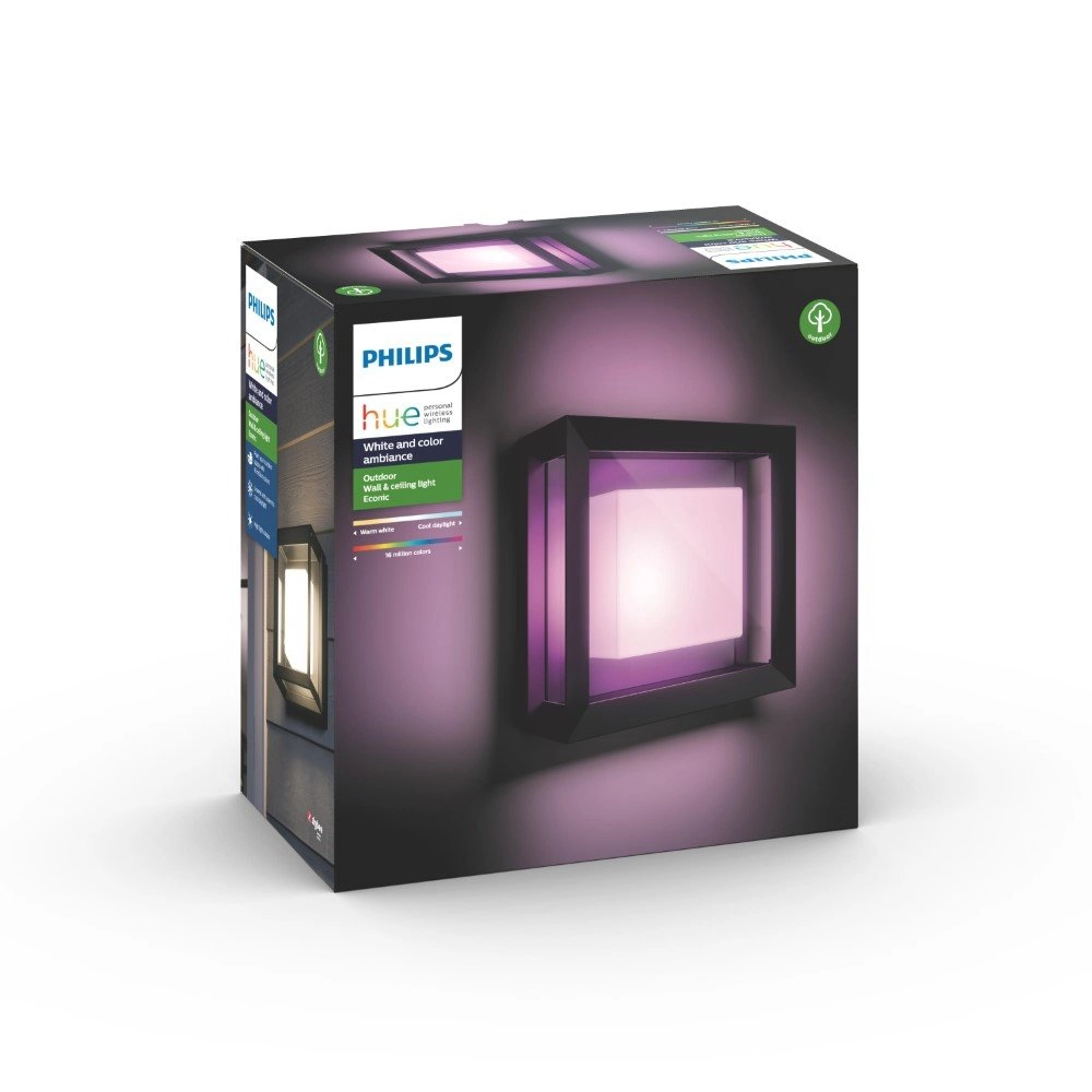 Applique carrée Hue Econic Vitrine noire Philips 8718696170564