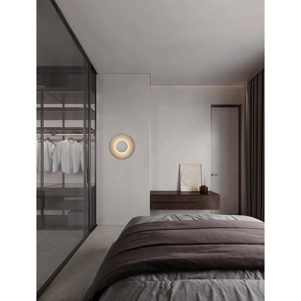 Applique murale Esti verre fumé Ø 32cm Lyora 5212017461865