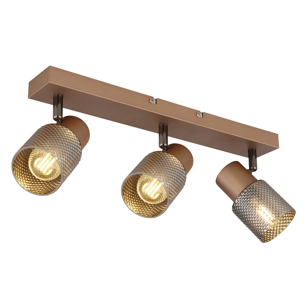 Lampe de plafond Satella 3 café brun clair