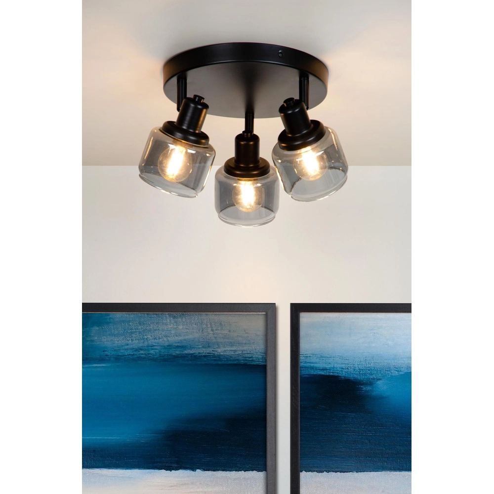 Lampe de plafond Bjorn Noir à 3 lumières Lucide 5411212771278