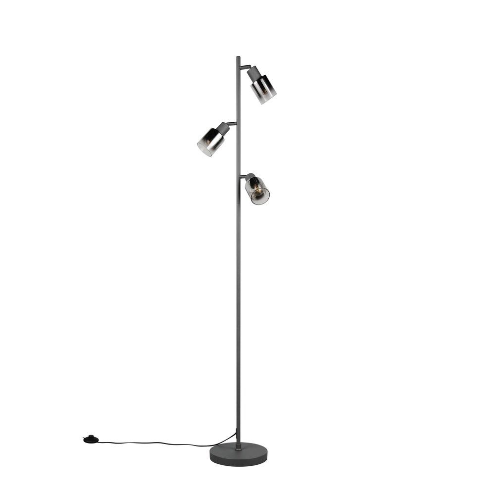 Lampadaire Cadiz Verre fumé à 3 lumières Trio 4017807653496