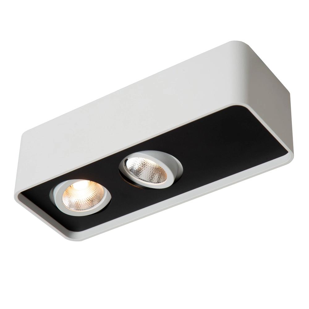 Lampe de plafond à deux lumières Angular Blanc Premium by Lucide 5411212234407