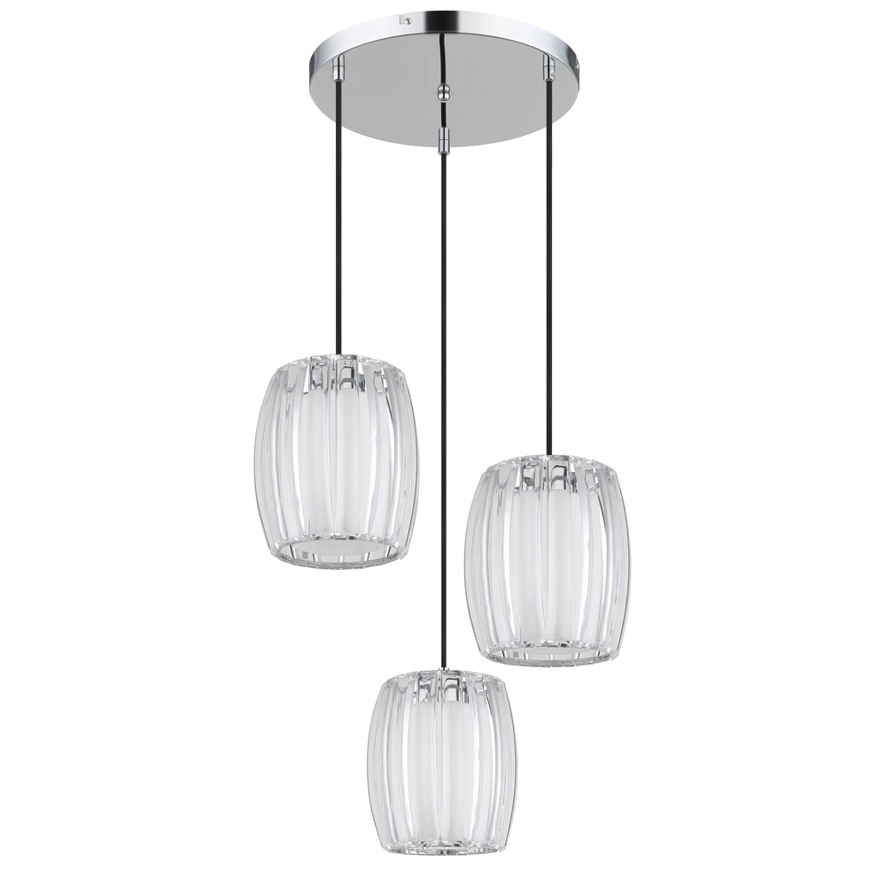Lampe pendante à 3 lampes Maribel Projectile chromée Globo 9007371580101