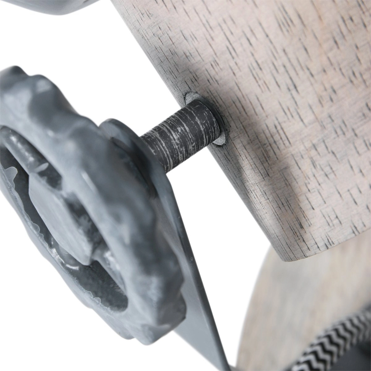 Plafonnier industriel Gearwood Gris vintage à 3 lumières avec bois Steinhauer 8712746135404