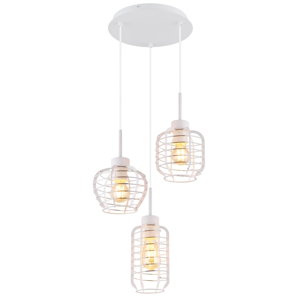 Lampe pendante à 3 lampes Nesa Blanc