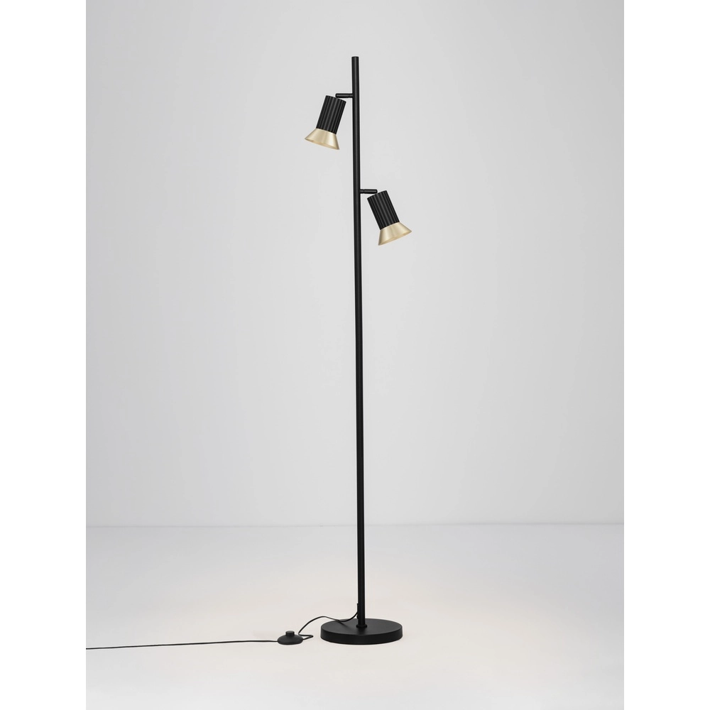 Lampadaire design Luvia noir avec or Lampadaire design Luvia noir avec or