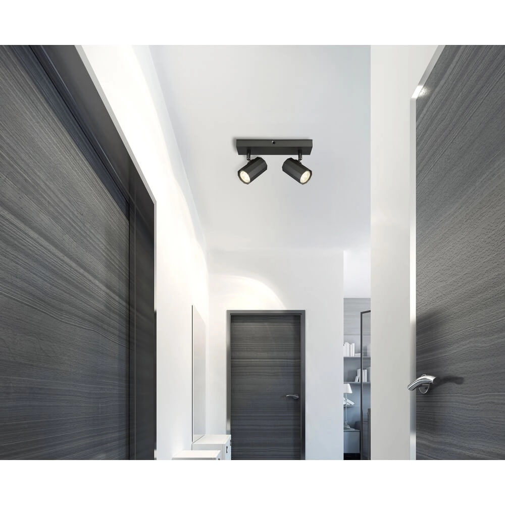 Plafonnier gris James double Globo 9007371459834