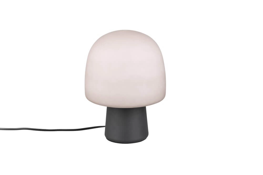 Lampe de table champignon Steen noir avec verre taupe Trio 4017807622683