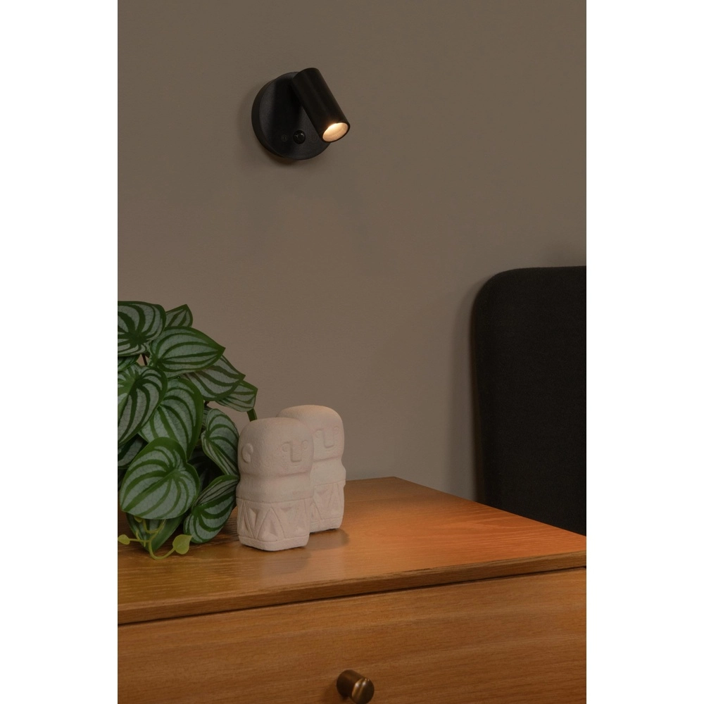 Lampe murale rechargeable avec capteur Toni Noir magnétique Lucide 5411212290571