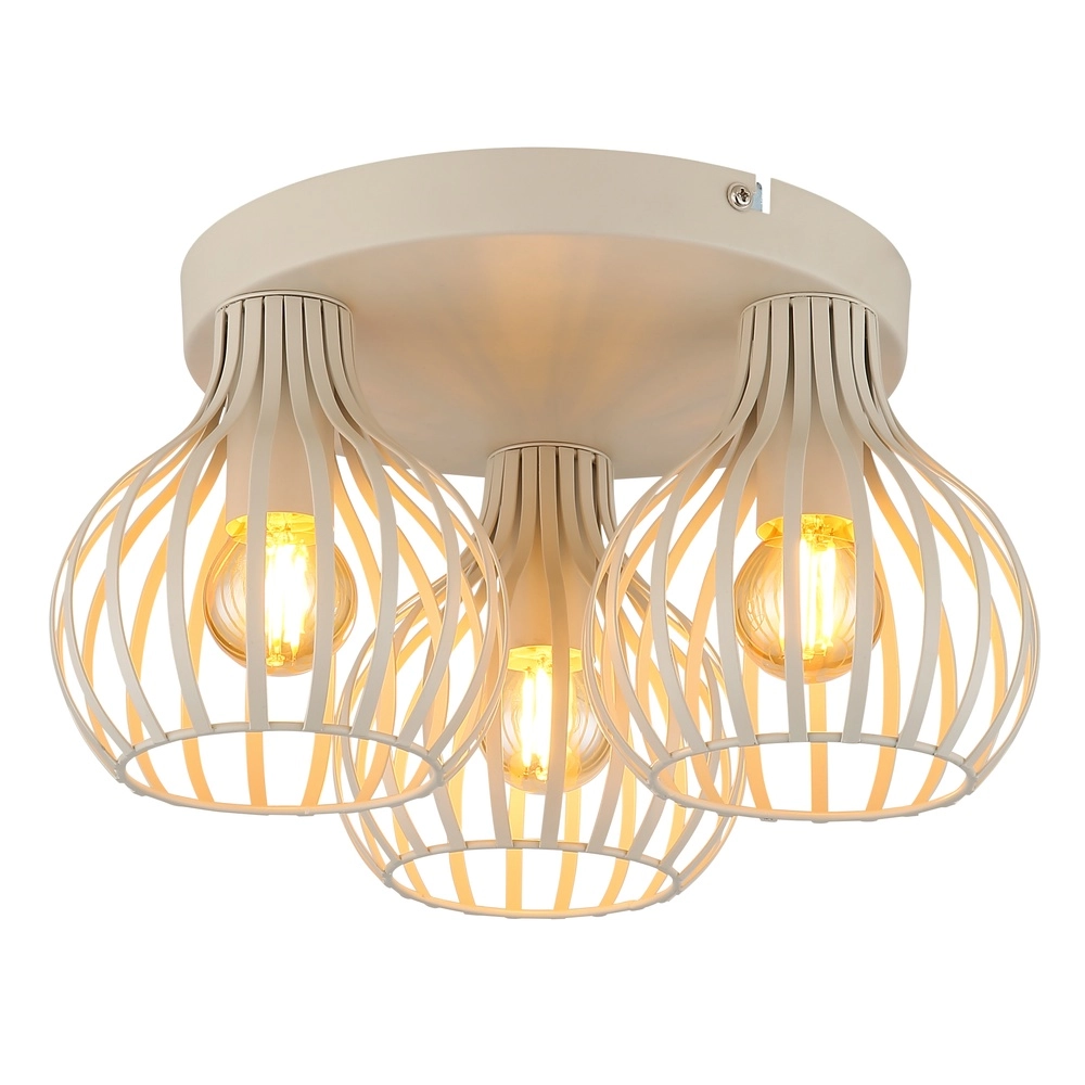 Lampe de plafond à 3 lampes Mateo brun sable