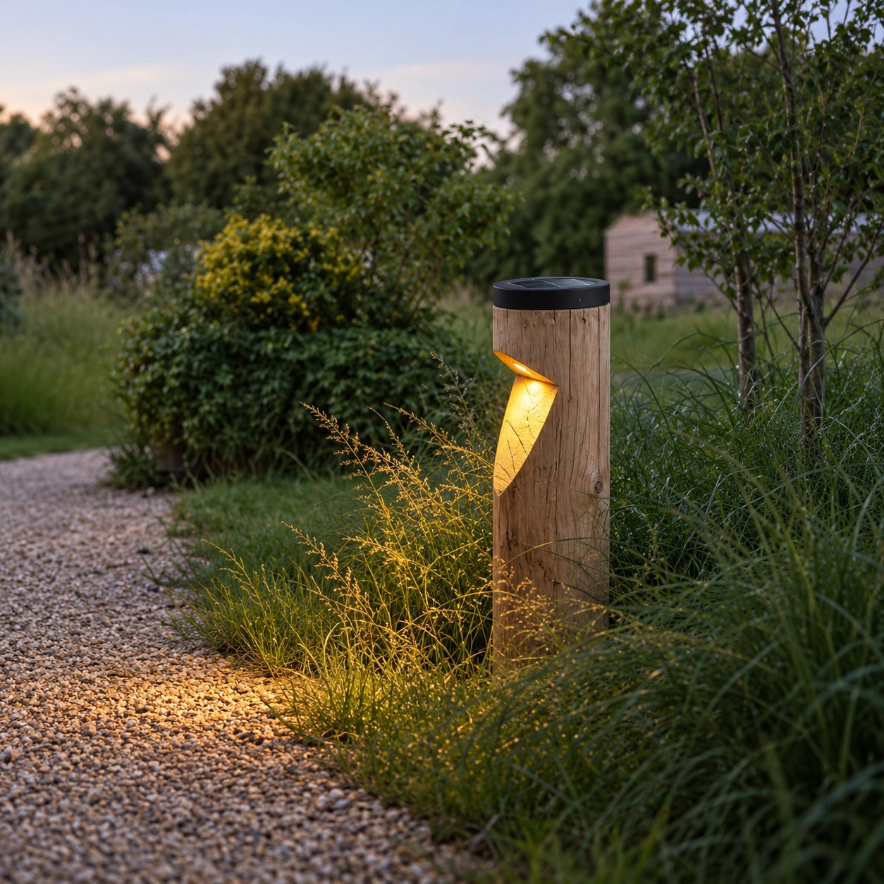 Éclairage solaire en bois Bosco Solar Châtaignier - 65 cm - 2700 000 km