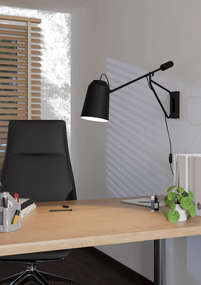 Lampe de lecture noire Loreto 1 Eglo 9008606245116