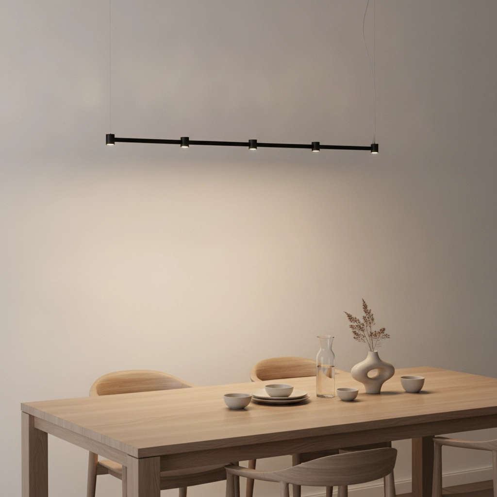 Suspension design Puize 5 lumières noir