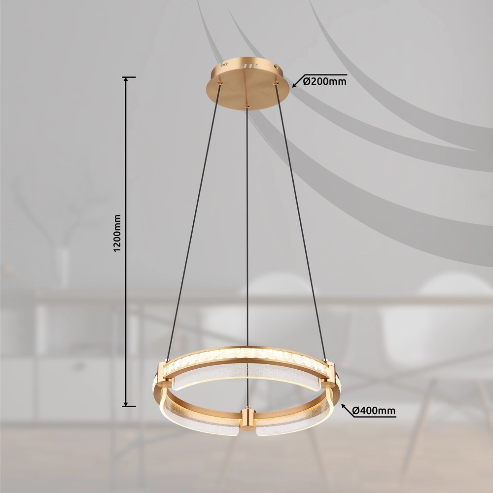 Lampe suspendue Blondie Ø 40 cm d’or Globo 9007371449460