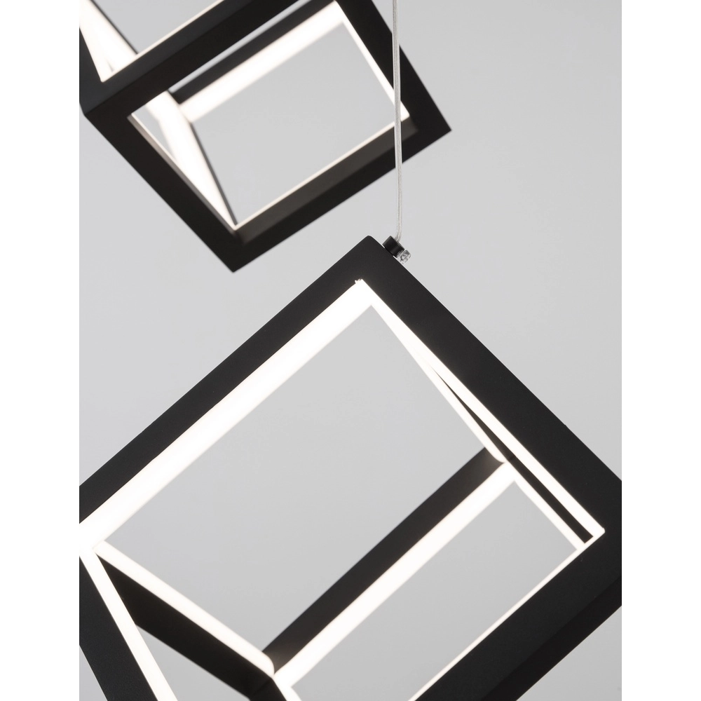 Suspension carrée Gabbia Noir Triple Lyora 5212017423412