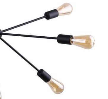 Lampe suspendue noire Rod avec 9 raccords Lyora 5903139973496