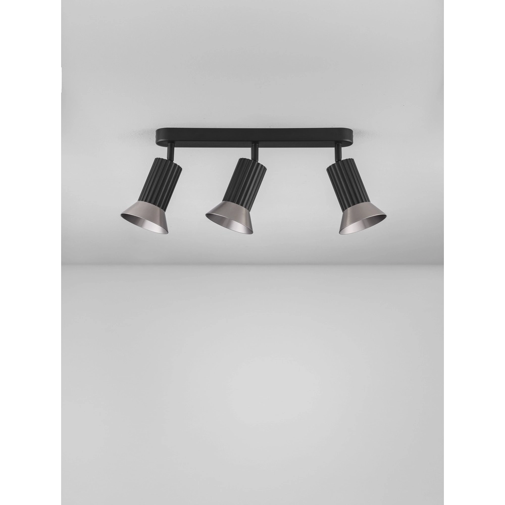 Plafonnier Luvia 3 lumières noir avec bronze Lyora 5212017475541