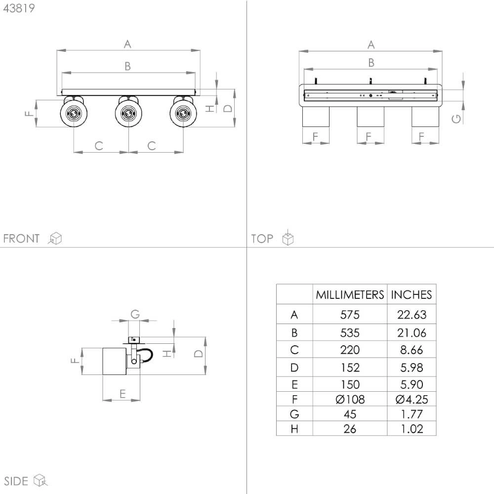 Spot de plafond en laiton Southery 3 lumières Eglo 9002759438197