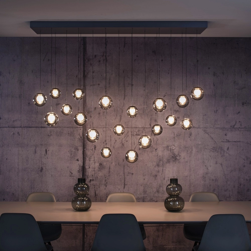 Lampe pendante à 19 lampes Pure Popup Gris mystique Paul Neuhaus 4012248396698