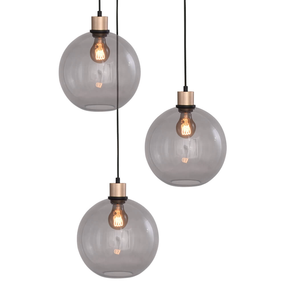 Lampe suspendue Vide Lazise 3x Ø 25cm doré Masterlight 8718121303055