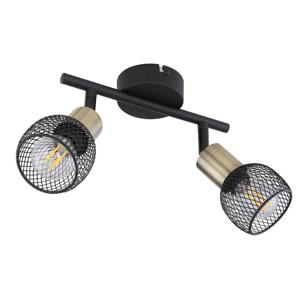 Lampe de plafond Fiastra Noir 2 clairs avec maillage Globo 9007371415120