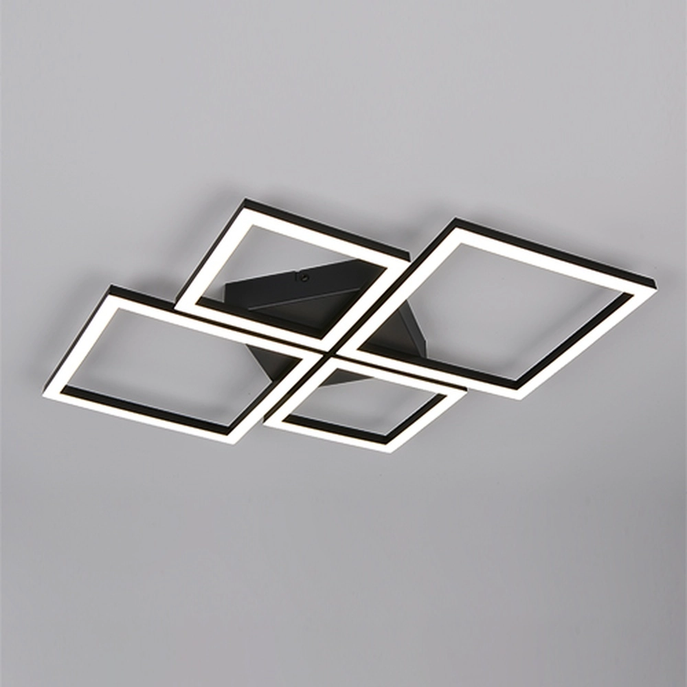 Lampe de plafond moderne Quilo Carré noir Trio 4017807704228