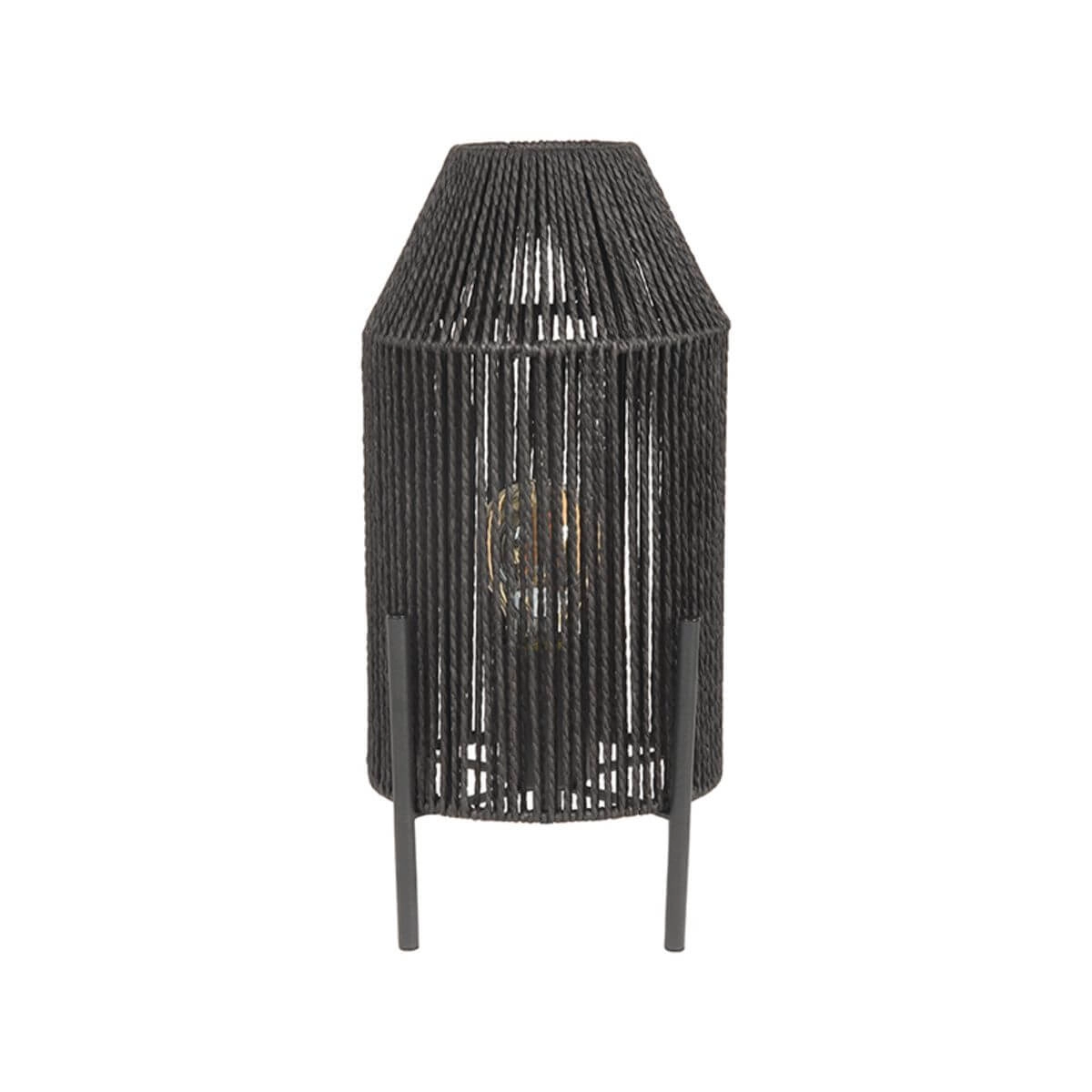 Lampe de table noire Ibiza avec capuche en jute Label51 8720195423218