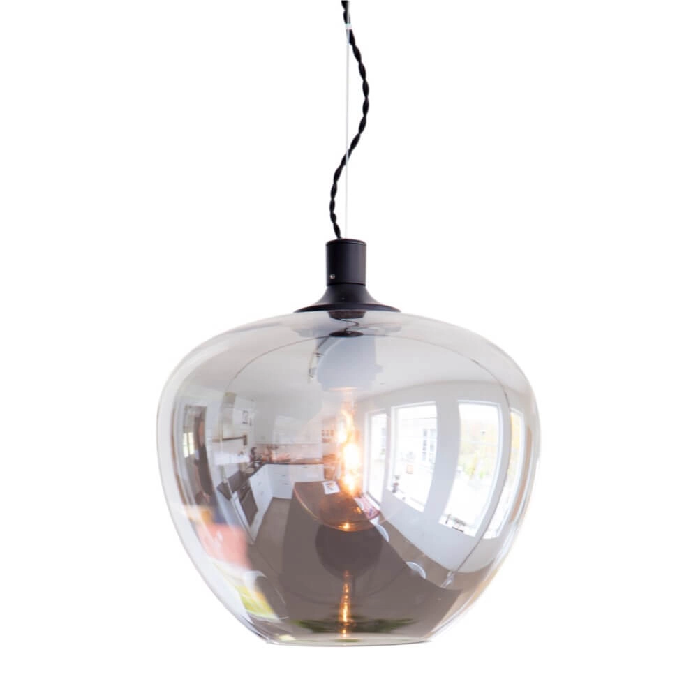 Lampe suspendue Bellissimo verre fumé Ø28cm Lampe suspendue Bellissimo verre fumé Ø28cm
