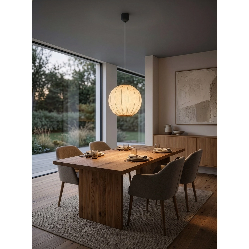 Lampe pendante Japandi Rovum Ø 50cm Trio 4017807703146