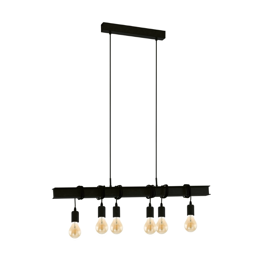 Suspension 6 lumières Townshend 6 noir