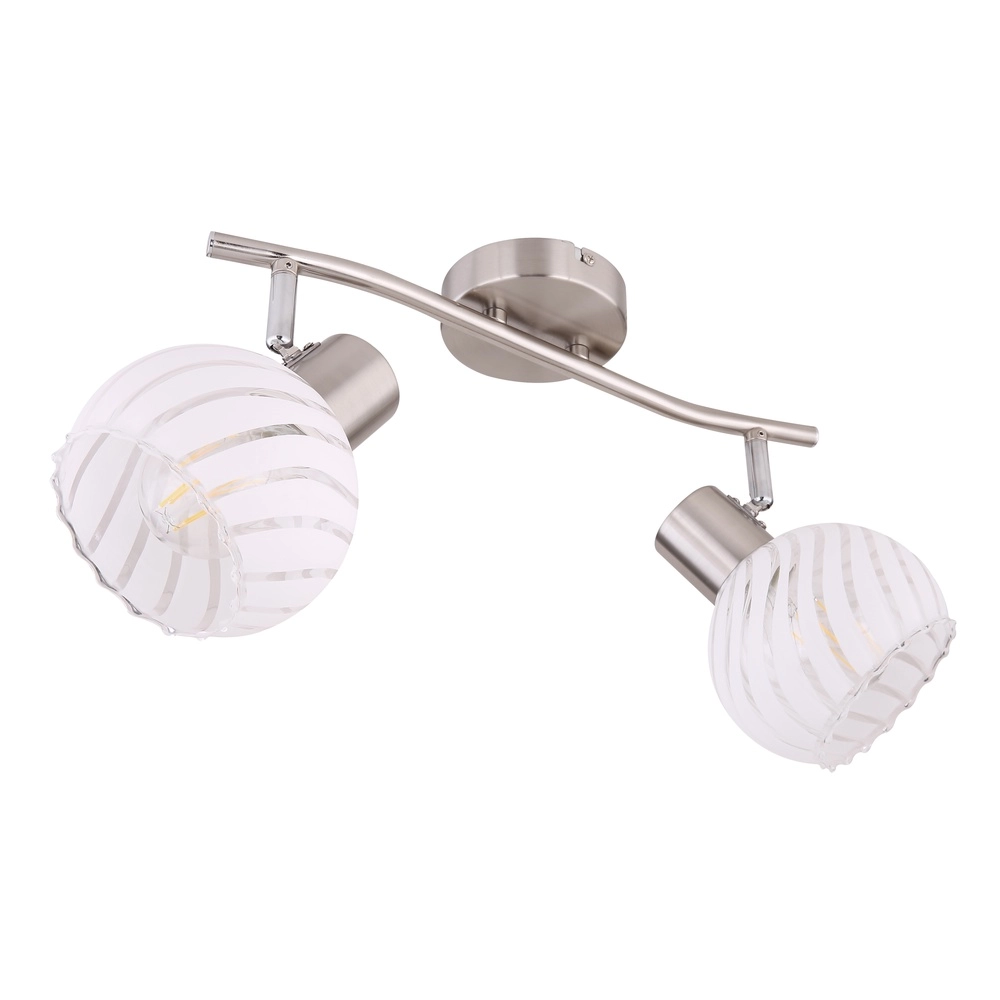 Lampe de plafond Willy Nickel 2-light Globo 9007371406104