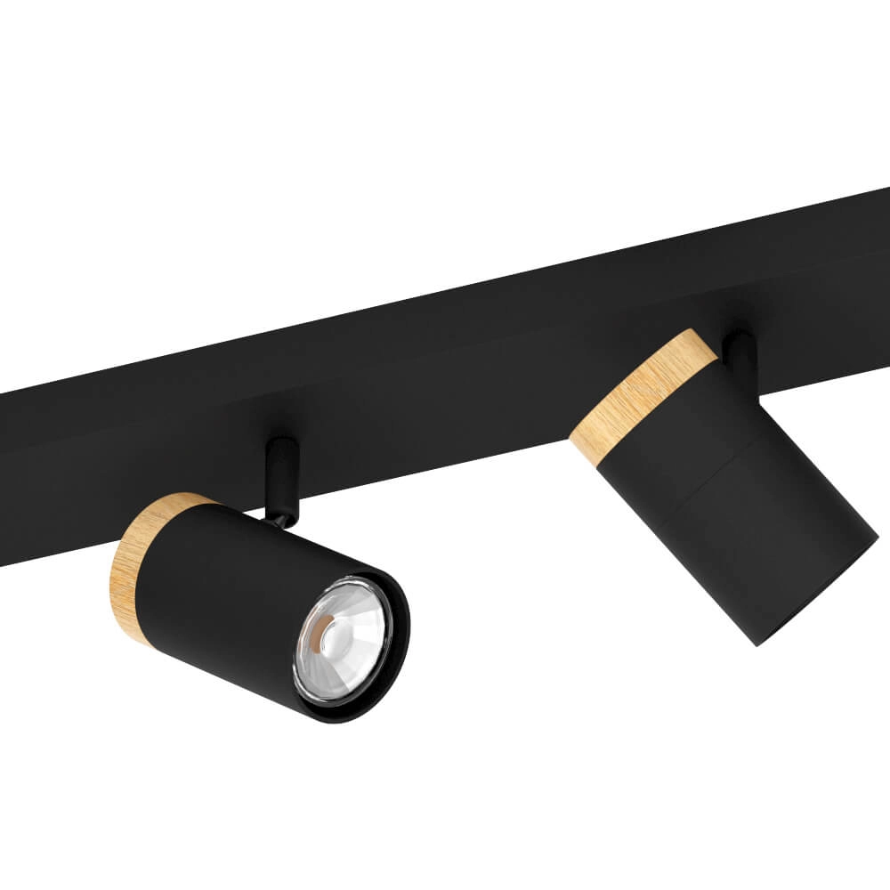 Spot en saillie noir Cartagena 4 lumières Stars of Light 9002759396497