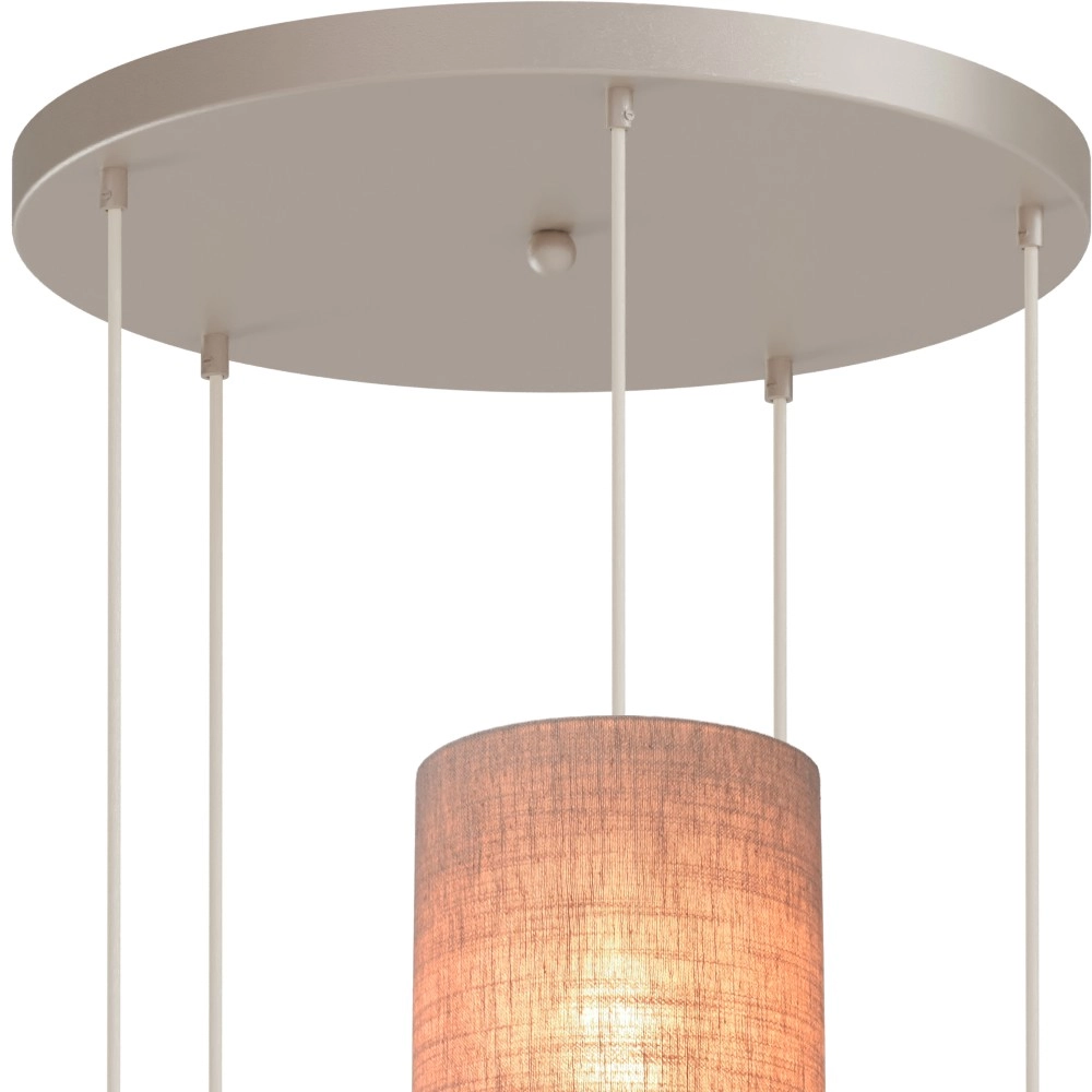 Lampe suspendue à 5 lumières Lisbourg Terra beige avec teinte gris beige Masterlight