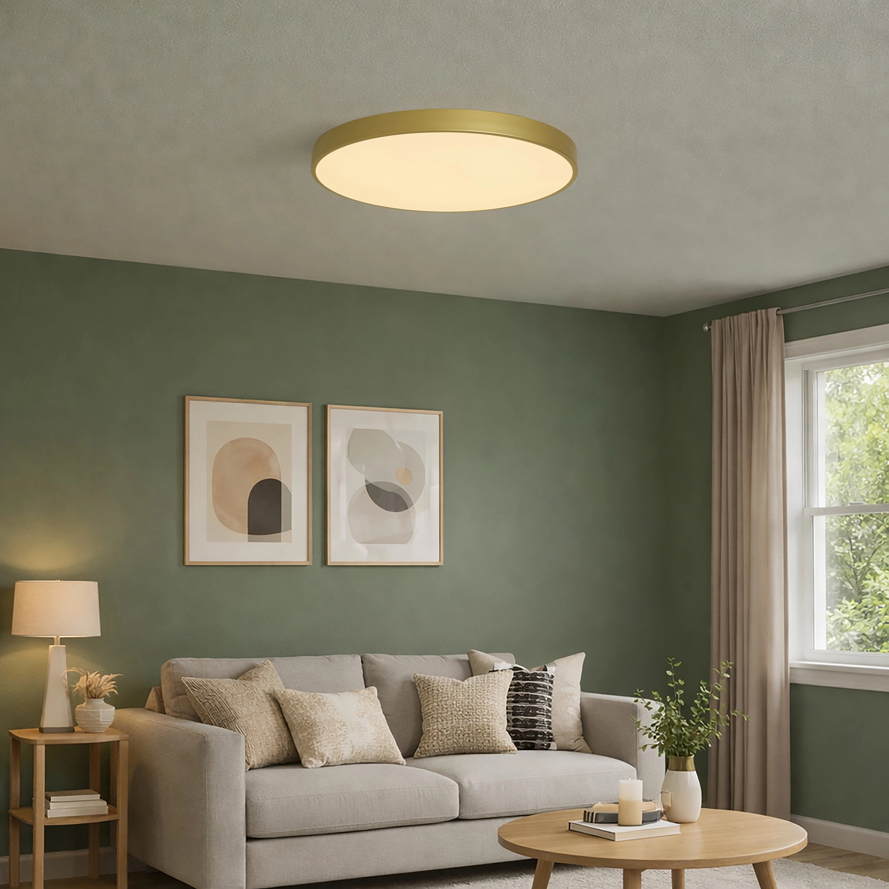 Éclairage de plafond Grace Ø 50cm d’or Lyora 5053423315904