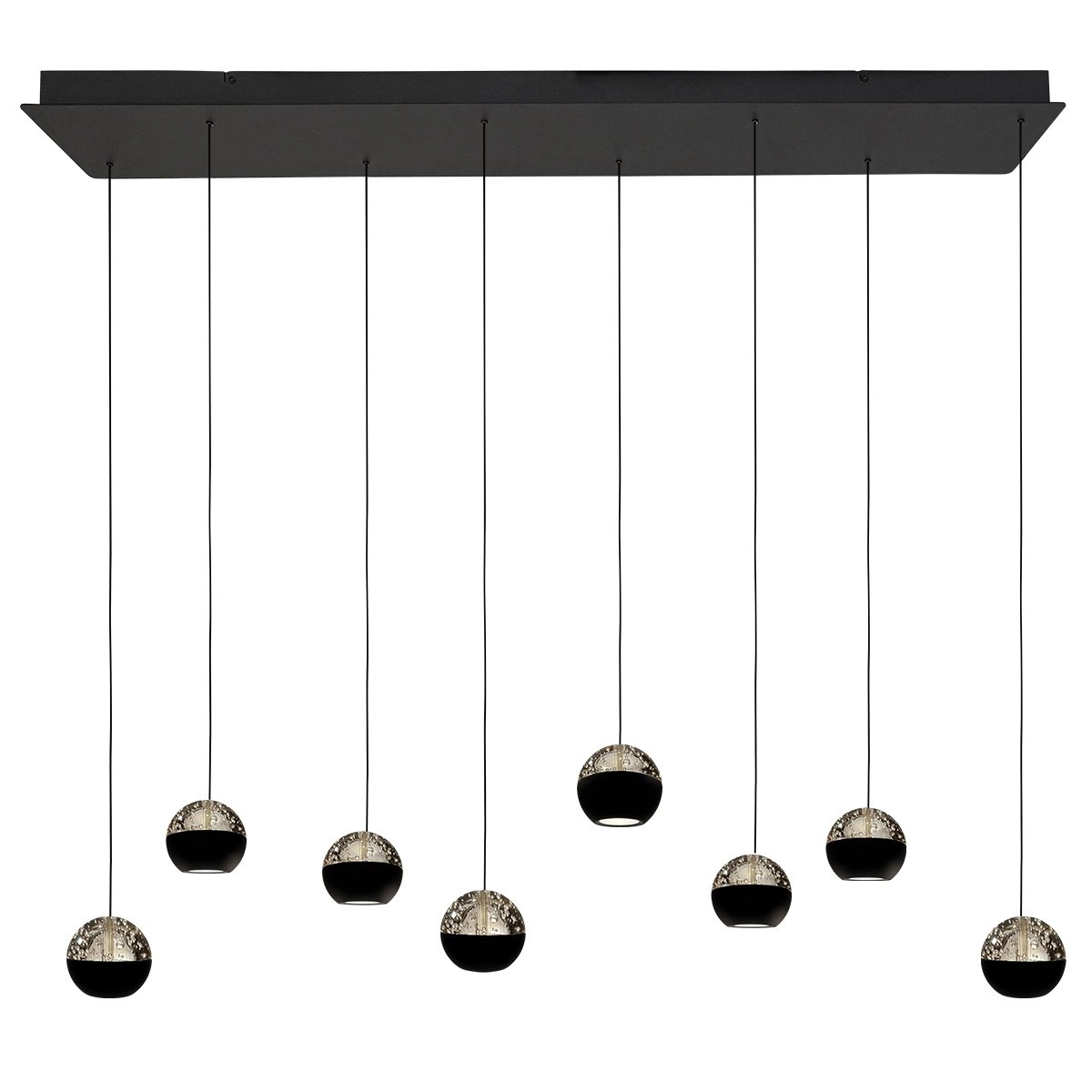 Lampe suspendue de table à manger 115 cm Belluno LED 8 voyants - Noir Steinhauer 8712746184020