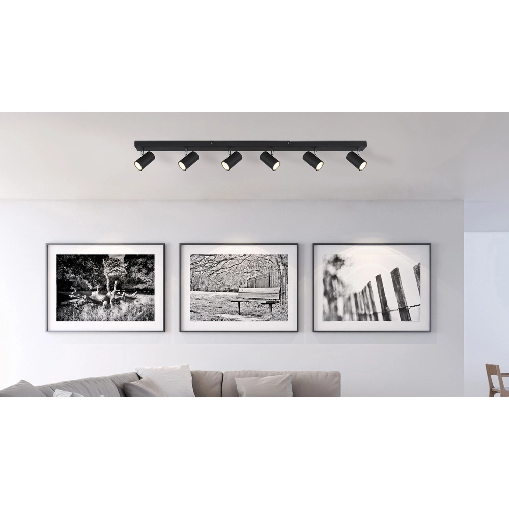 Lampe de plafond à 6 lumières Robby Noir Globo 9007371433599