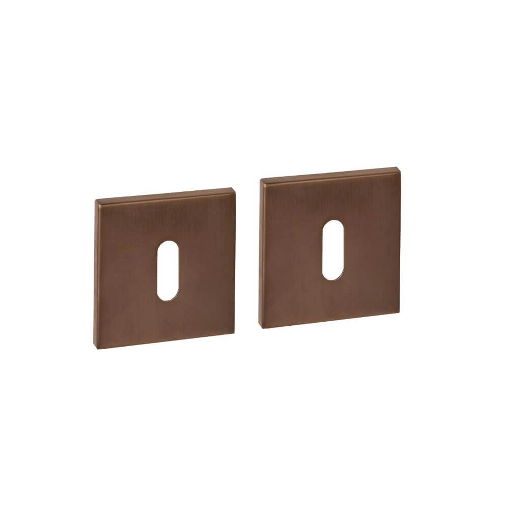 Lot de 2 rosaces clés Tira Carré Bronze 53x53mm Lot de 2 rosaces clés Tira Carré Bronze 53x53mm