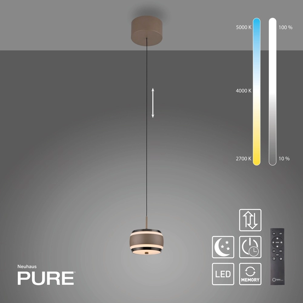 Pendentif LED élégant Pure Falling Rings Bronce Paul Neuhaus 4012248396568