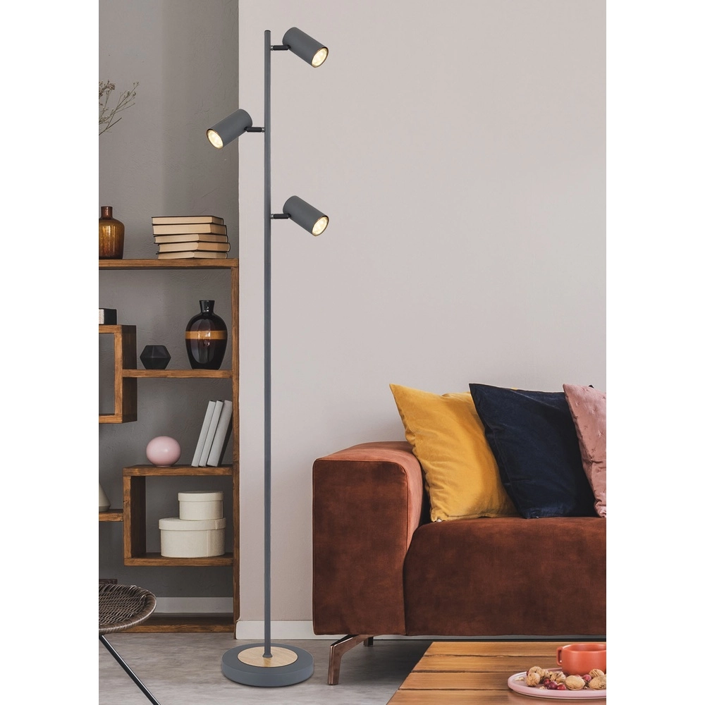 Lampe sur pied à 3 lumières Robby Graphite Globo 9007371425822