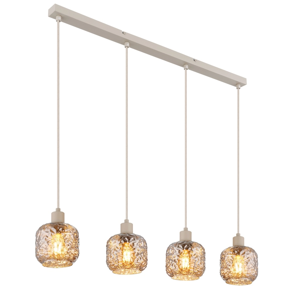 Lampe suspendue à 4 lumières Antonio brun sable