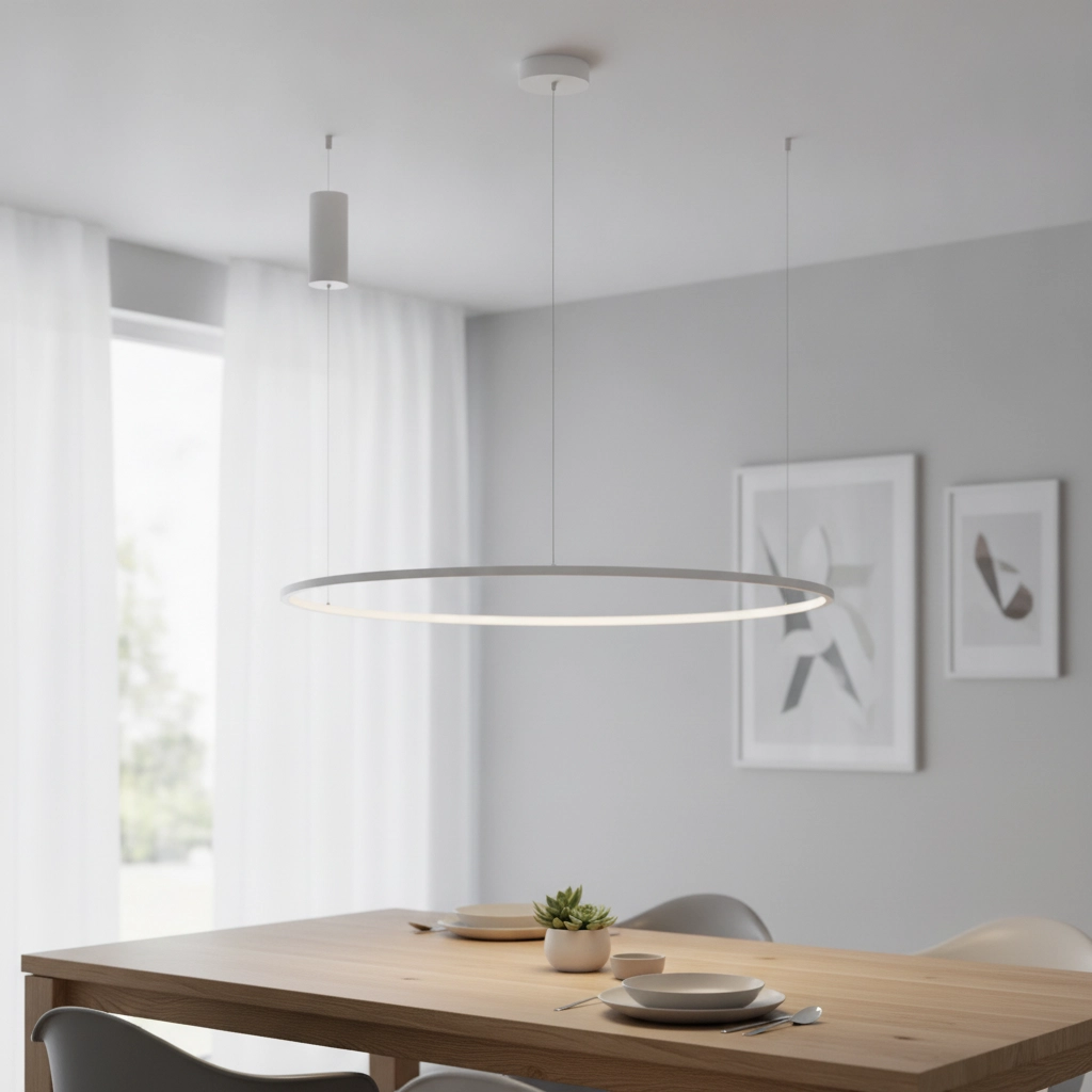 Suspension ronde Tarquin blanc Ø 100cm