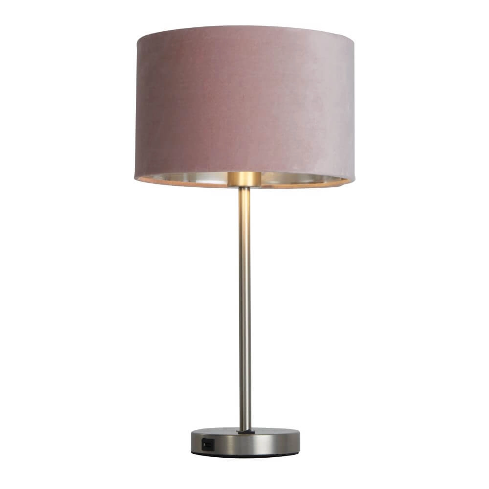 Jolie lampe de table Finn or avec du rose Searchlight 5053423257228