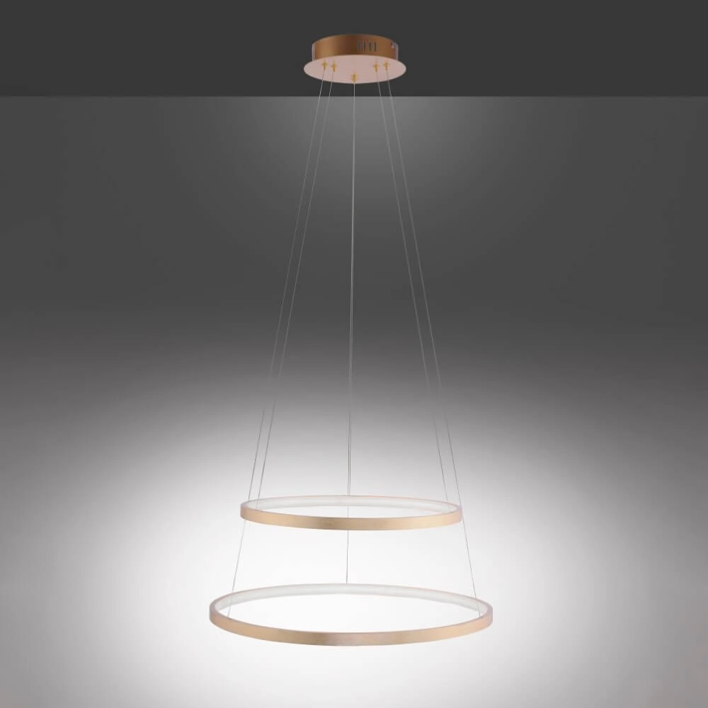 Lampe suspendue ronde Circle duo or Ø 50cm Just Light 4043689960438