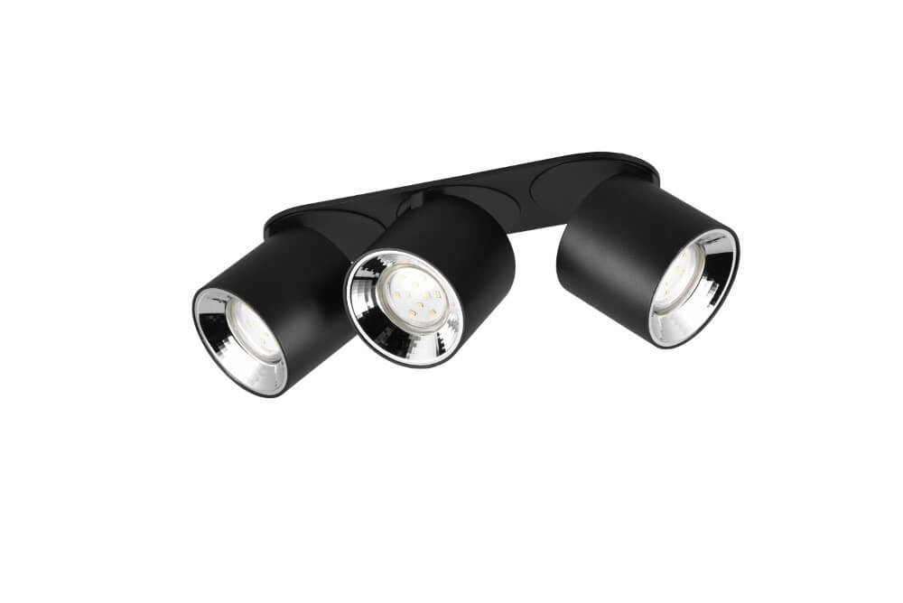 Plafonnier Guayana 3 lumières noir Trio 4017807573992