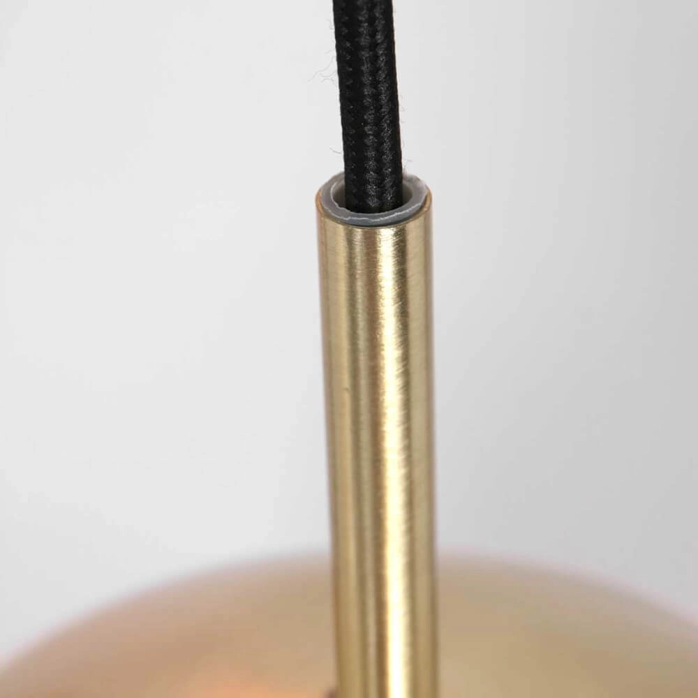 Lampe suspendue en verre à 6 lumières Bolique or avec verre ambré Steinhauer 8712746166415
