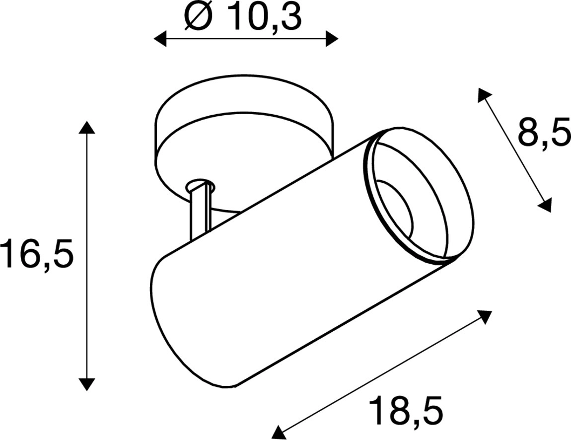 Spot en saillie Numinos M blanc/noir 3000K - 60 deg SLV 4024163243582